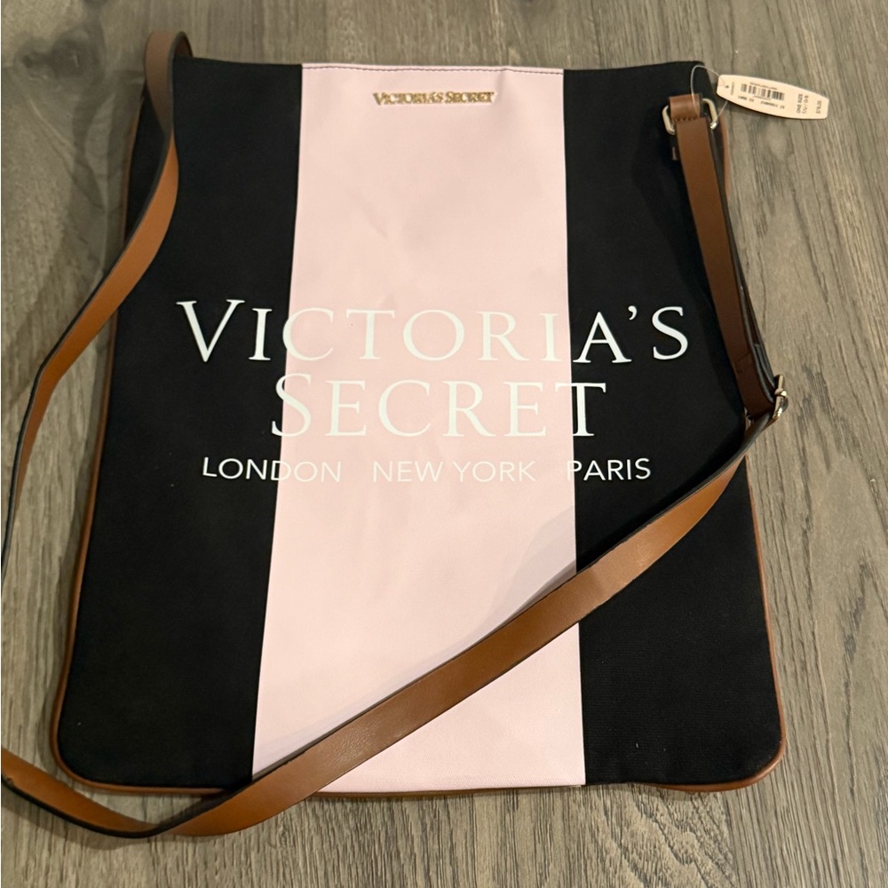 Victoria's Secret Black and Pink Crossbody Bag